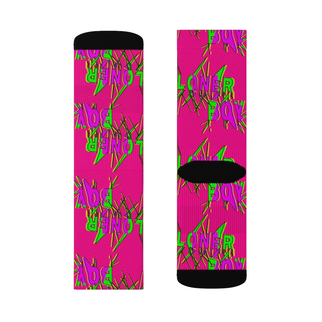 BLAZING PINK ABSTRAK Socks