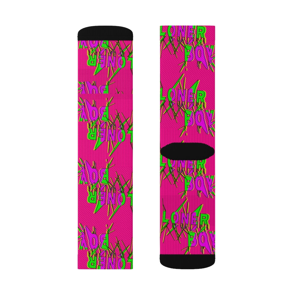 BLAZING PINK ABSTRAK Socks