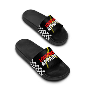 Men's "Slide On 'em" LONERBOY Checkered Slides (Black)