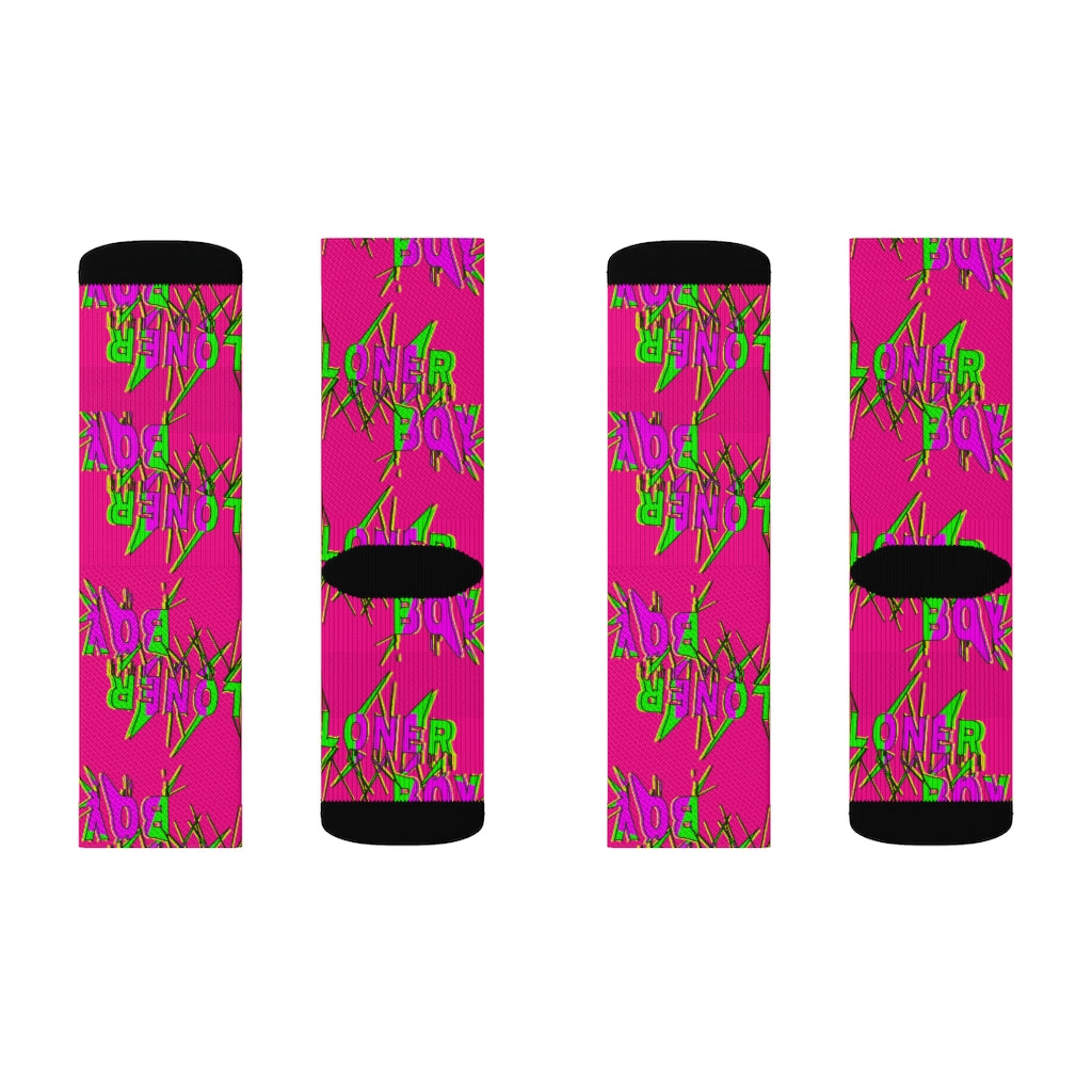 BLAZING PINK ABSTRAK Socks