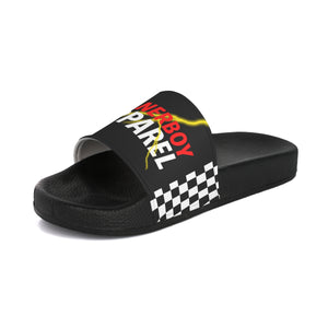 Men's "Slide On 'em" LONERBOY Checkered Slides (Black)