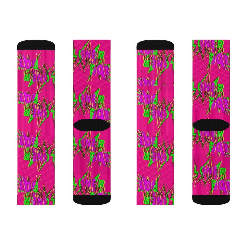 BLAZING PINK ABSTRAK Socks