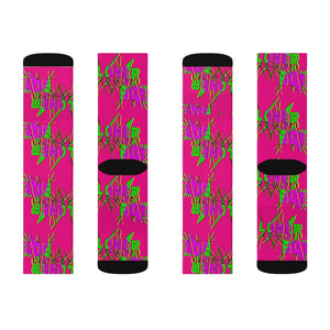 BLAZING PINK ABSTRAK Socks