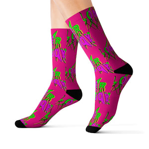 BLAZING PINK ABSTRAK Socks