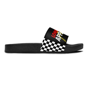 Men's "Slide On 'em" LONERBOY Checkered Slides (Black)