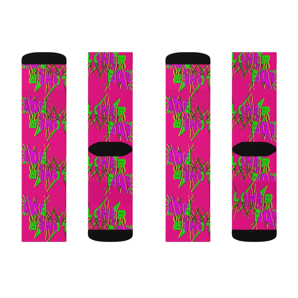 BLAZING PINK ABSTRAK Socks